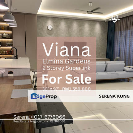 📣 Well-known Awarded Landmark Township Viana @ Elmina Gardens Spacious 2 Storey Superlink House for SALE!, Selangor, Subang