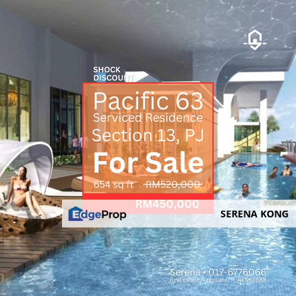 📣 SHOCK DISCOUNT RM70K!! Stay-ever urban convenience place, Pacific 63 PJ Serviced Residence for SALE!, Selangor, Petaling Jaya