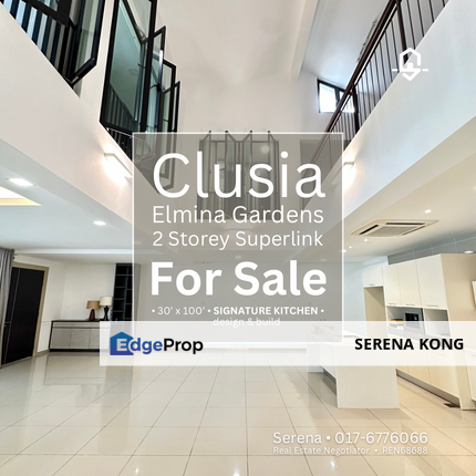 📣 SIGNATURE KITCHEN Design & Built CLUSIA @ Elmina Gardens Double Volume High Ceiling 2 Storey Superlink House for SALE!, Selangor, Shah Alam