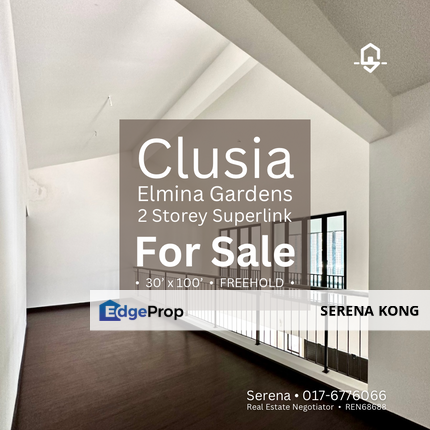 📣 Well-known Awarded Landmark Township Clusia @ Elmina Gardens Double Volume High Ceiling 2 Storey Superlink House for SALE!, Selangor, Shah Alam