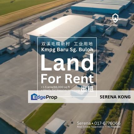 📣 1.5 Acre Prime Location Kampung Baru Sungai Buloh Land for Rent! 1.5英亩双溪毛糯新村黄金地段工业用地出租!, Selangor, Sungai Buloh