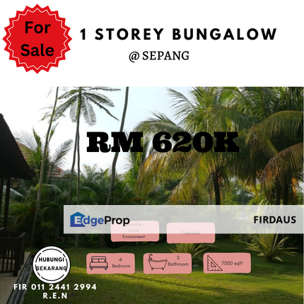 1 Storey Bungalow Freehold Sepang For Sale, Selangor, Sungai Pelek