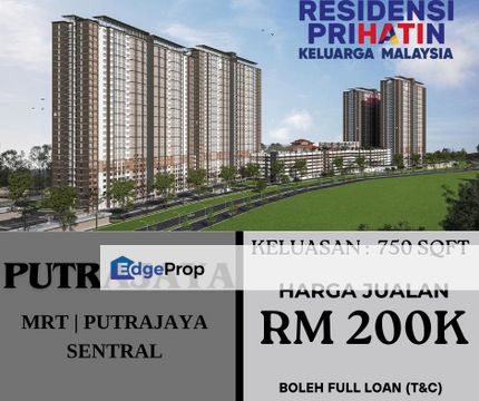 PUTRAJAYA ,PUTRAJAYA New Project: Rumah Mampu Milik Putrajaya for SALE @ 200K !! FREEHOLD- 3 BEDROOM!!, Putrajaya, Putrajaya