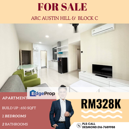 Arc Austin Hill Block C/Fully Furnished High Floor, Johor, Johor Bahru