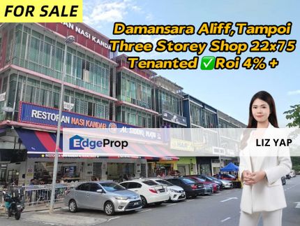 Three Storey Shoplot Roi4% Jalan Aliff 4 Taman Damansara Aliff Tampoi, Johor, Johor Bahru