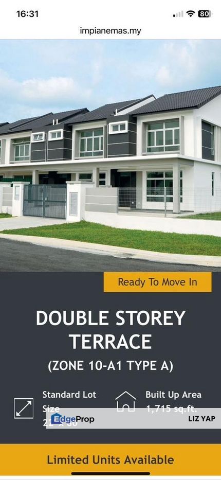 Double storey terrace house in Inconia Garden Residence, Johor, Johor Bahru