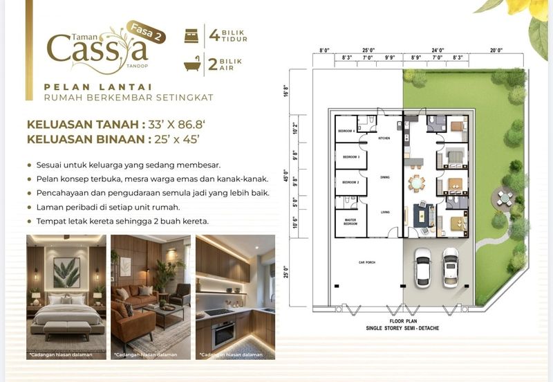 Semi Detached Taman Cassia Fasa II For Sale in Alor Setar