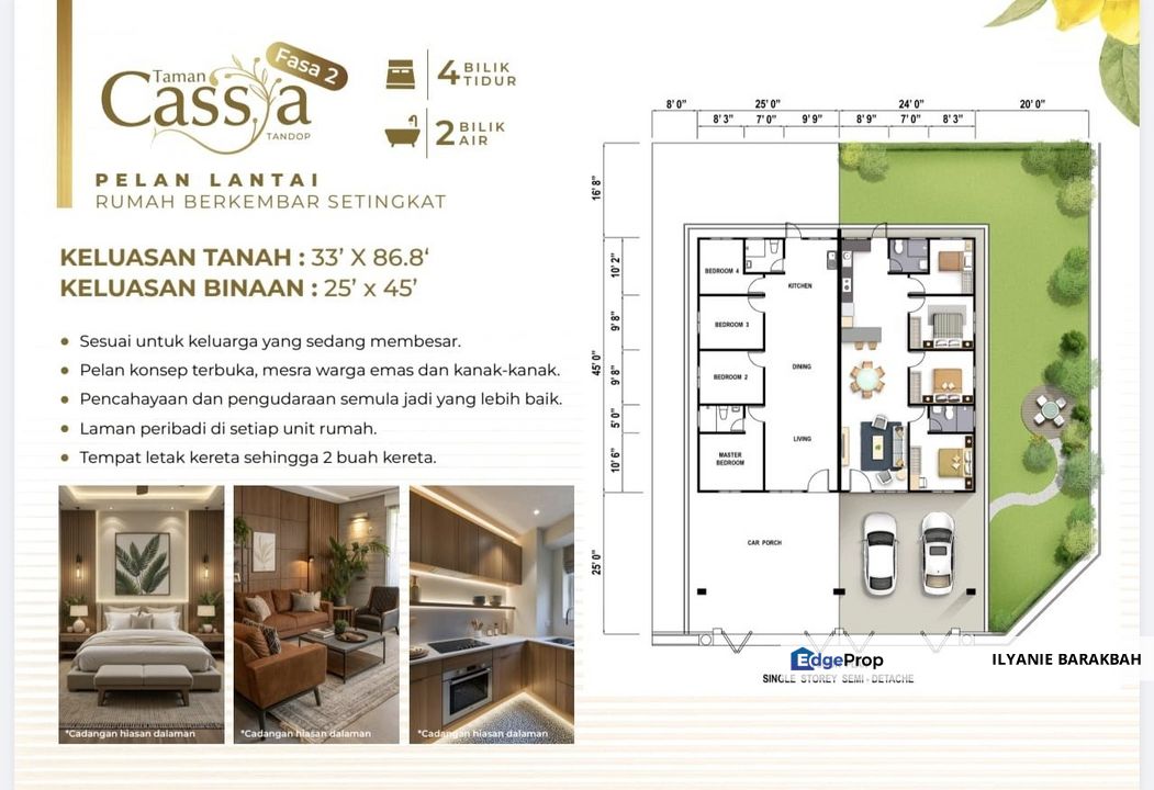 Semi Detached Taman Cassia Fasa II For Sale in Alor Setar, Kedah, Kota Setar