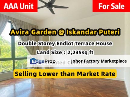 Iskandar Puteri Avira Garden Medini Terrace House Endlot For Sale , Johor, Nusajaya