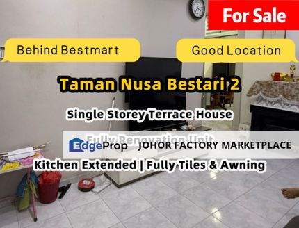Nusa Bestari 2 Behind Bestmart Fully Renovation Single Storey Terrace House For Sale, Johor, Skudai