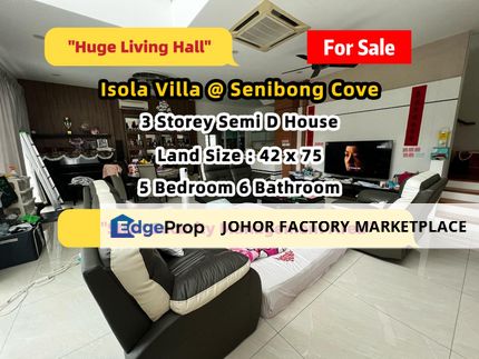 Senibong Cove Isola Villa 3 Storey Semi D House For Sale, Johor, Masai