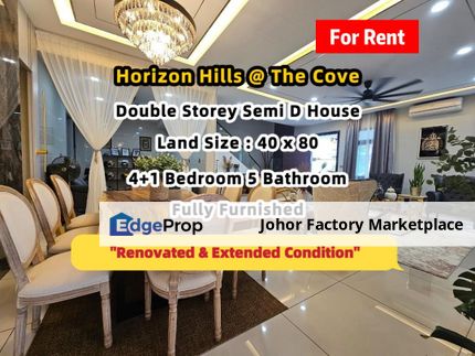 Horizon Hills The Cove Double Storey Semi Detached House Fully Furnished For Rent, Johor, 
