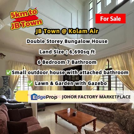 JB Town Kolam Air Bungalow House Renovated Condition For Sale, Johor, Johor Bahru