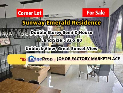 Unblock View Sunway Emerald Residence Rare Corner Lot Renovated & Extended Condition For Sale, Johor, 