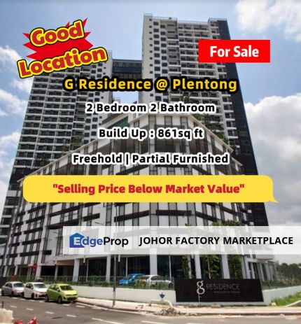 Plentong Apartment G Residence 2 Bed Type Selling Price Below Market Value , Johor, Johor Bahru