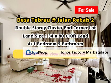 Desa Tebrau Jalan Rebab 2 Unblocked View Double Storey Cluster End Corner Lot For Sale, Johor, Johor Bahru