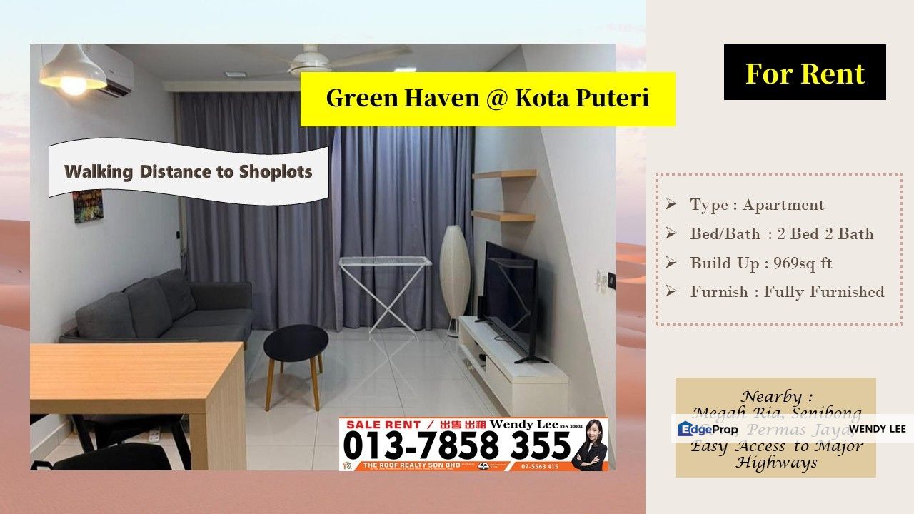 Green Haven | nearby Permas Jaya | Easy Access to Major Highways | 2 Bed Type | Fully Furnished | For Rent, Johor, Masai