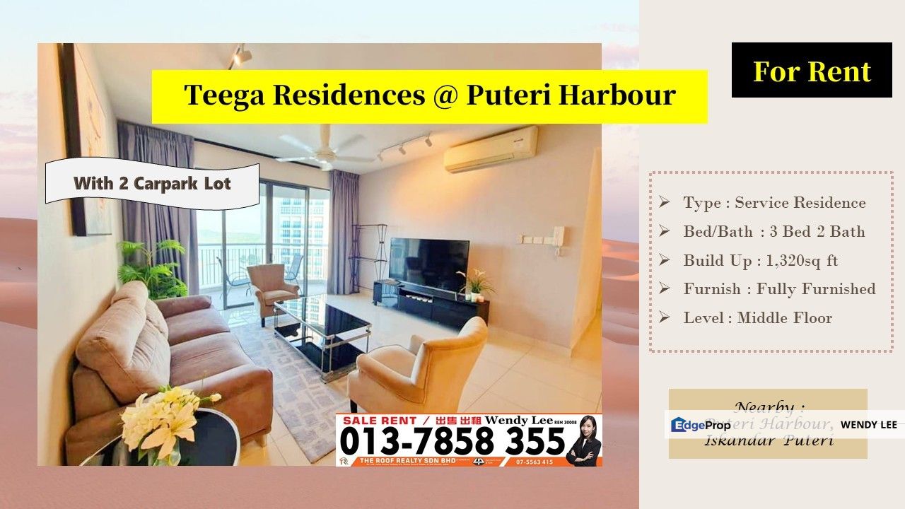 Teega Residence  | Puteri Harbour | 3 Bed Type | Fully Furnished | Unit For Rent, Johor, Kota Iskandar
