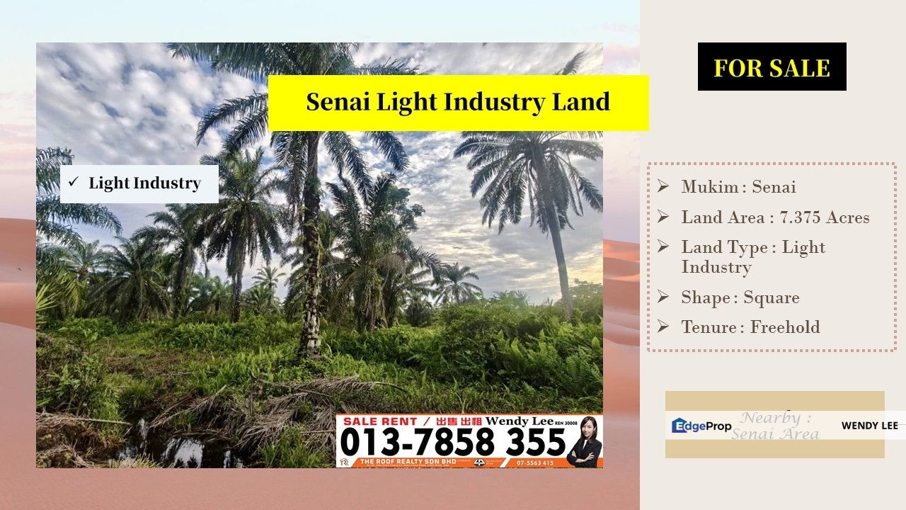 Senai | Light Industrial | 7.375 Acres | Square Land For Sale, Johor, Senai