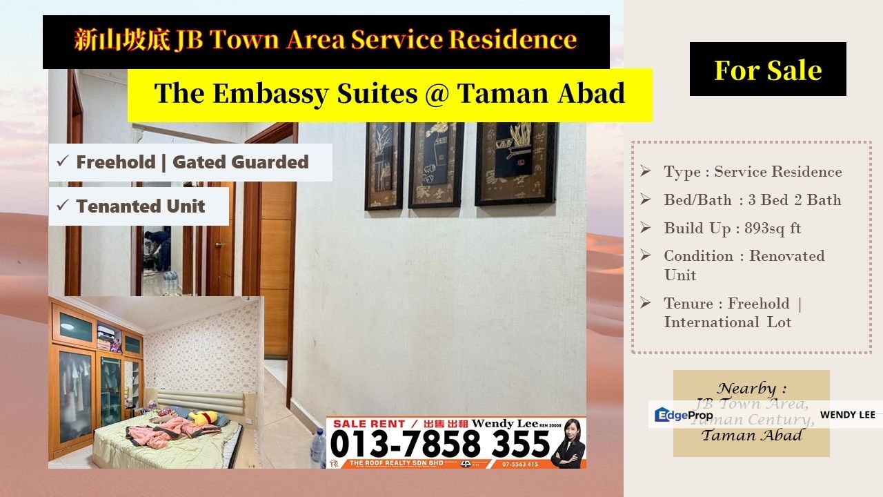 JB Town Area | The Embassy Suites (Duta Impian) | Taman Abad | Renovated Unit  | For Sale, Johor, Johor Bahru