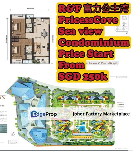 Price start SGD250k Sea view home ,Freehold , Johor, Johor Bahru