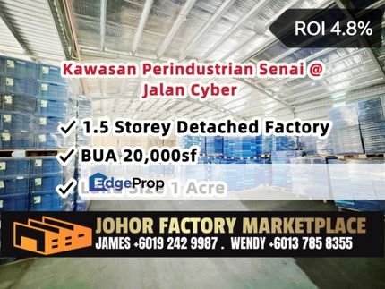 ROI 4.8% Senai Jalan Cyber Detached Factory, Johor, Senai