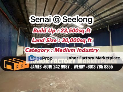Senai Seelong Build Up 23k sf Detached Factory , Johor, Senai