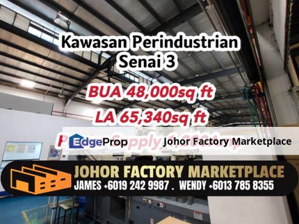 Kawasan Perindustrian Senai 3 BUA48k sf Detached Factory For Rent and Sale, Johor, Senai