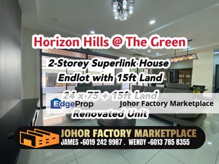 Horizon Hills The Green Renovated Superlink House Endlot Unit For Sale nearby Iskandar Puteri Bukit Indah, Johor, 