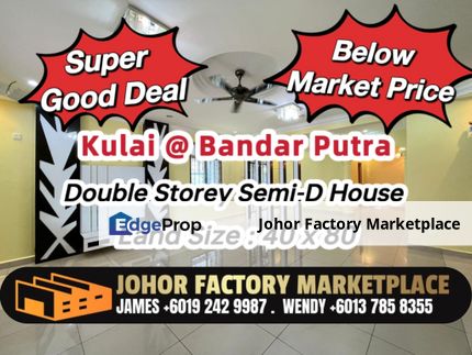 Kulai Bandar Putra Renovated Semi-D House For Sale Below Market Price AAA Unit Super Good Deal, Johor, Kulai