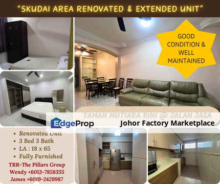 Skudai Area / Mutiara Rini / Jalan Jasa / Well Maintained / Renovated Unit / Extended Unit / Fully Furnished Unit For Sale, Johor, Skudai