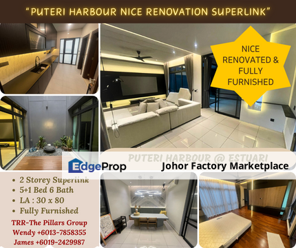 Puteri Harbour Nice Renovation Superlink House For Sale/Estuari/Iskandar Puteri/Nusajaya/Renovated Unit, Johor, Nusajaya