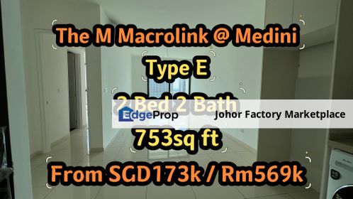 Easy Access Tuas Second Link/The M Macrolink Service Residence/JB Iskandar Malaysia Medini/Ready Building/Medini Apartment/Condo/Eco Botanic/Legoland, Johor, 