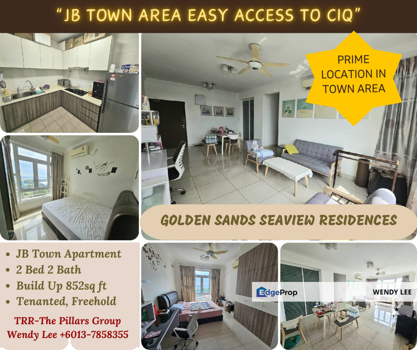 JB Town Apartment/Golden Sands Seaview Residence/Easy access to CIQ/Nearby Hospital HSA/Danga Bay/Town Area, Johor, Johor Bahru