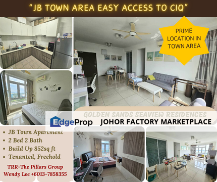 JB Town Apartment/Golden Sands Seaview Residence/Easy access to CIQ/Nearby Hospital HSA/Danga Bay/Town Area, Johor, Johor Bahru