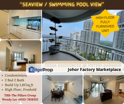 Teega Residence/Puteri Harbour/Iskandar Puteri/Condominium/High Floor/Seaview /Swimming Pool View/Fully Furnished/Condo For Sale, Johor, Kota Iskandar