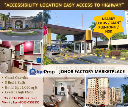 Easy Accessibility Location/Nearby Lotus Supermarket/Giant Plentong/ NSK/Plentong @ Prima Regency, Johor, Plentong