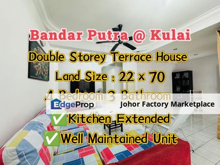 Kulai/Bandar Putra/Double Storey Terrace House/Jalan Kasawari/Superb Nice Maintained Unit, Johor, Kulai