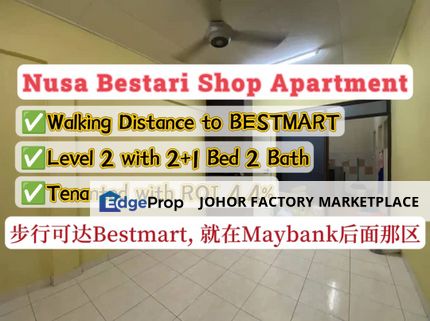 Nusa Bestari/Shop Apartment/Walking Distance to Bestmart/Behind Maybank NB, Johor, Skudai