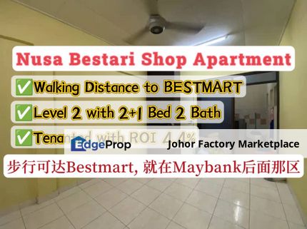 Nusa Bestari/Shop Apartment/Walking Distance to Bestmart/Behind Maybank NB, Johor, Skudai