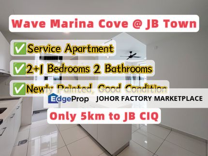 JB Town Apartment Only 5KM to CIQ / Wave Marina Cove / Nearby Town area / Easy Access to Mid Valley Southkey, Johor, Johor Bahru