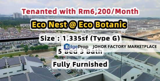 Eco Botanic Eco Nest Condo Tenanted Unit Fully Furnished 5 Bedroom For Sale Gelang Patah Second Link Tuas, Johor, Nusajaya