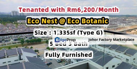 Eco Botanic Eco Nest Condo Tenanted Unit Fully Furnished 5 Bedroom For Sale Gelang Patah Second Link Tuas, Johor, Nusajaya