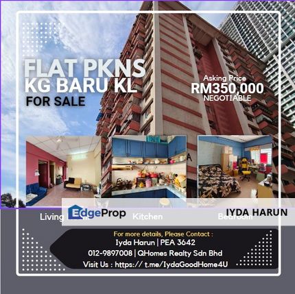 [BELOW MV, WALKING DISTANCE TO KLCC & LRT] FLAT PKNS KG BARU, Kuala Lumpur, KL City