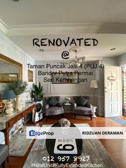 Taman Puncak Jalil 4 (PUJ 4) RENOVATED WITH FULLY EXTENDED KITCHEN🤩, Selangor, Seri Kembangan