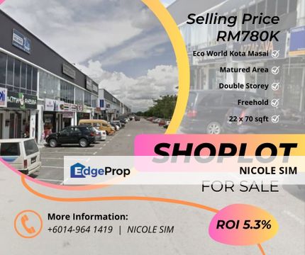 Kota Masai Double Storey Shoplot For Sale, Johor, Johor Bahru