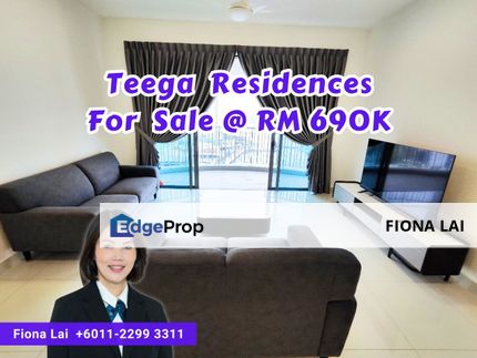 Teega Residence @ Puteri Harbour Fully Furnished with SEA VIEW unit, 2+1 unit with study room, good condition., Johor, Kota Iskandar