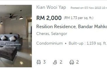 Resilion Residence Mahkota Cheras   Townhouse   