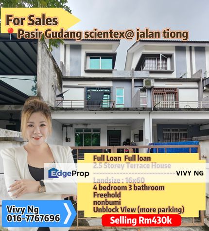Pasir Gudang Scientex Jalan Tiong 2.5 storey terrace house, Johor, Pasir Gudang