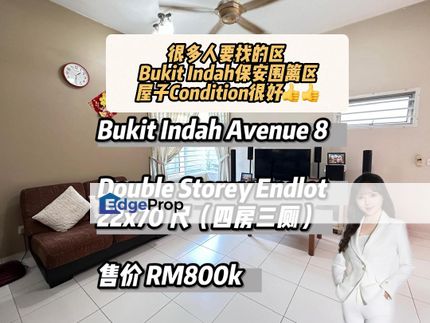 Bukit Indah Avenue 8 Double Storey 22x70, Johor, Johor Bahru